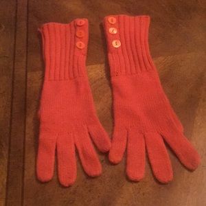 Pumpkin color cashmere gloves